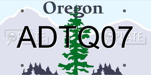 ADTQ07 Oregon License Plate