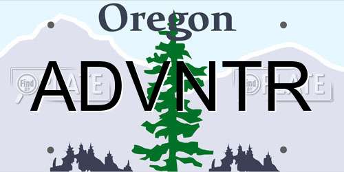 ADVNTR Oregon License Plate