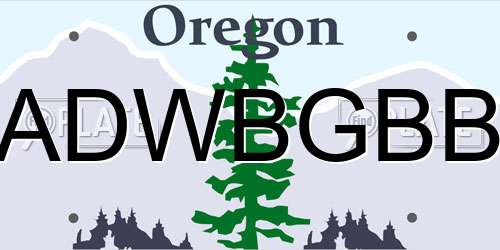 ADWBGBB Oregon License Plate