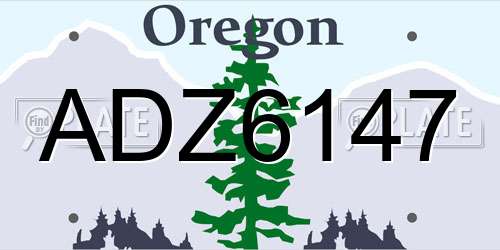 ADZ6147 Oregon License Plate