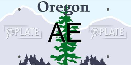 AE Oregon License Plate