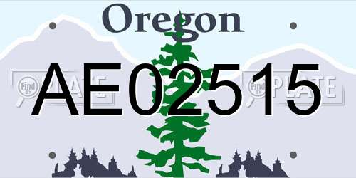 AE02515 Oregon License Plate