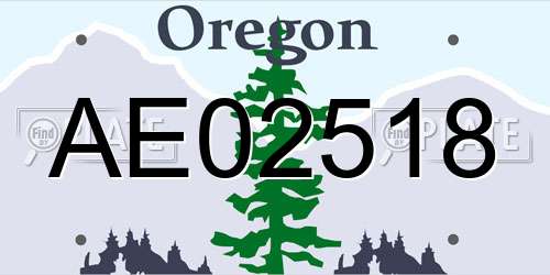 AE02518 Oregon License Plate