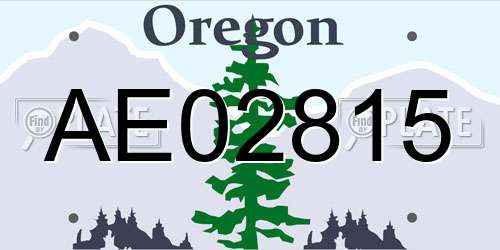 AE02815 Oregon License Plate