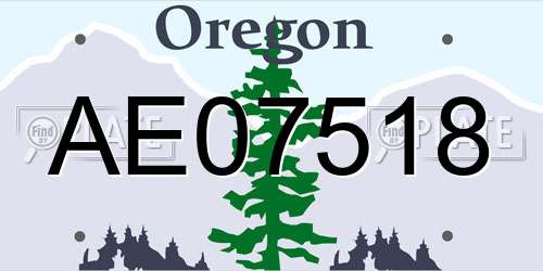 AE07518 Oregon License Plate