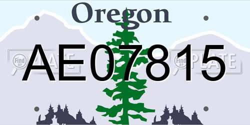 AE07815 Oregon License Plate