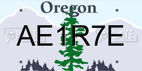 AE1R7E Oregon License Plate