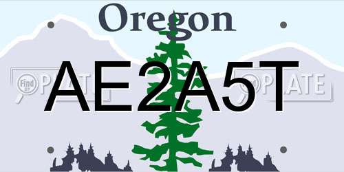 AE2A5T Oregon License Plate