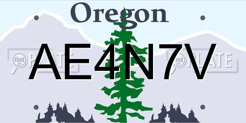 AE4N7V Oregon License Plate