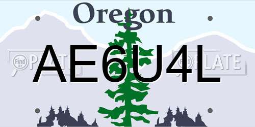 AE6U4L Oregon License Plate