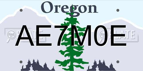 AE7M0E Oregon License Plate