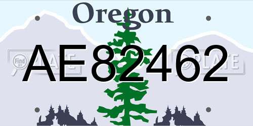AE82462 Oregon License Plate
