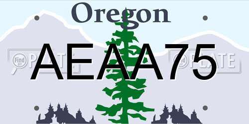 AEAA75 Oregon License Plate