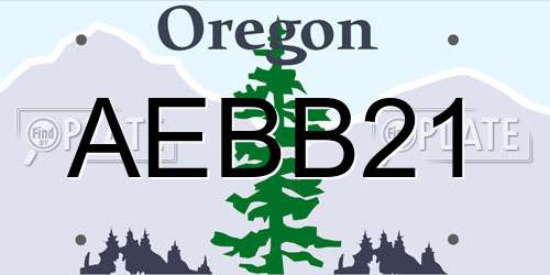 AEBB21 Oregon License Plate