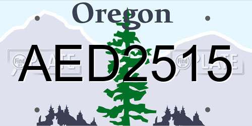 AED2515 Oregon License Plate