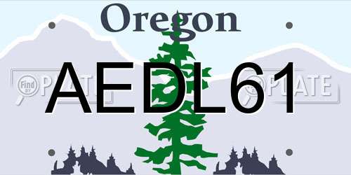 AEDL61 Oregon License Plate