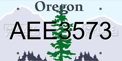 AEE3573 Oregon License Plate