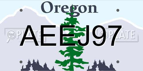AEEJ97 Oregon License Plate
