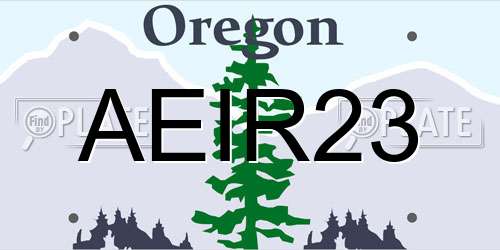 AEIR23 Oregon License Plate