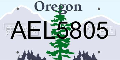 AEL5805 Oregon License Plate