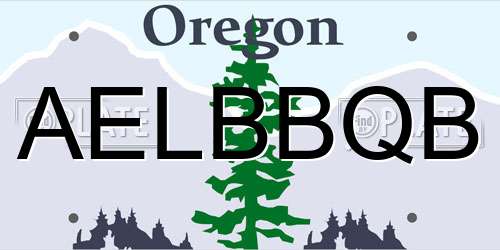 AELBBQB Oregon License Plate
