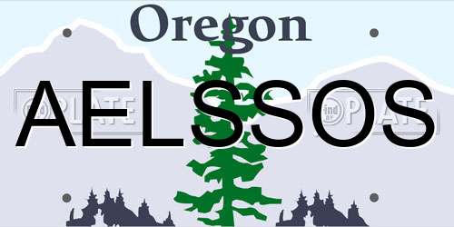 AELSSOS Oregon License Plate