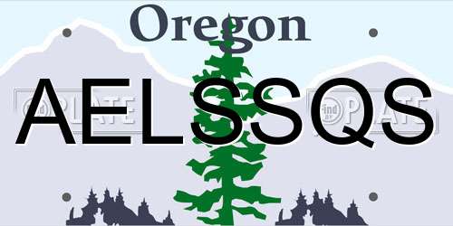 AELSSQS Oregon License Plate