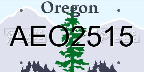 AEO2515 Oregon License Plate