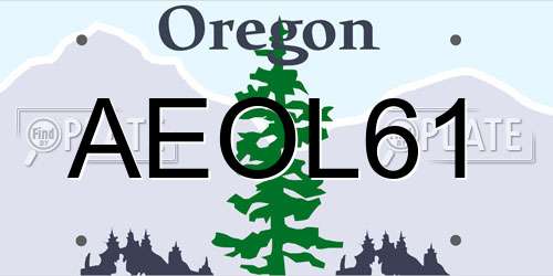 AEOL61 Oregon License Plate