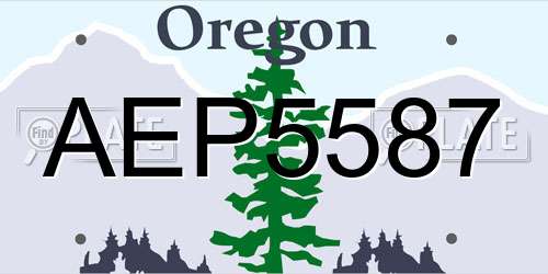 AEP5587 Oregon License Plate