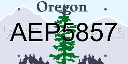 AEP5857 Oregon License Plate