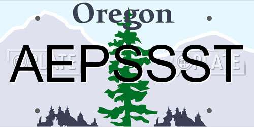 AEPSSST Oregon License Plate