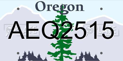 AEQ2515 Oregon License Plate