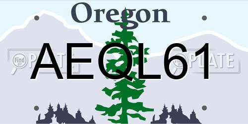 AEQL61 Oregon License Plate