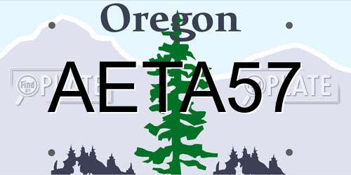 AETA57 Oregon License Plate