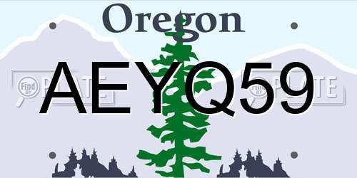 AEYQ59 Oregon License Plate
