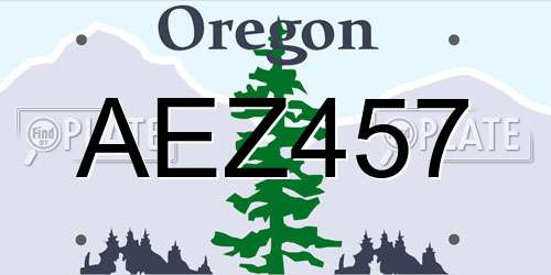 AEZ457 Oregon License Plate