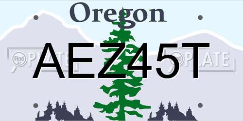 AEZ45T Oregon License Plate