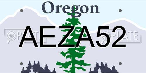 AEZA52 Oregon License Plate