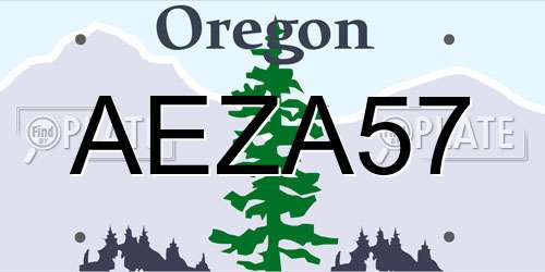 AEZA57 Oregon License Plate