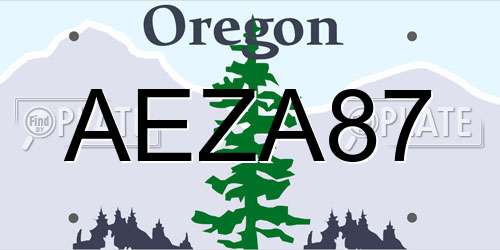 AEZA87 Oregon License Plate