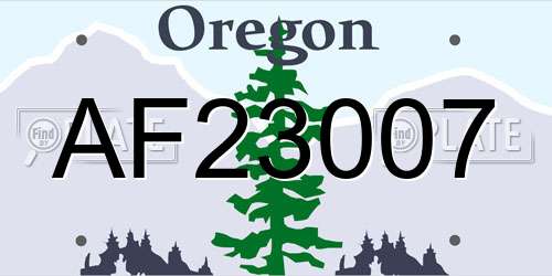 AF23007 Oregon License Plate