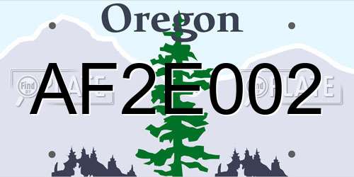 AF2E002 Oregon License Plate