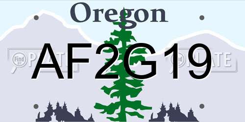 AF2G19 Oregon License Plate