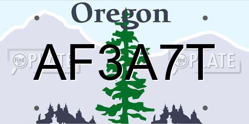 AF3A7T Oregon License Plate