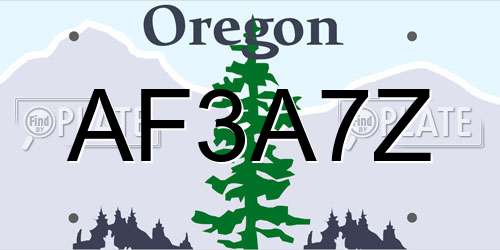 AF3A7Z Oregon License Plate