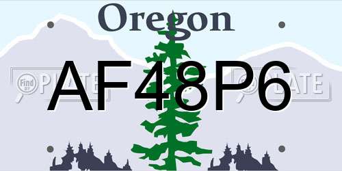 AF48P6 Oregon License Plate