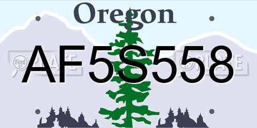 AF5S558 Oregon License Plate