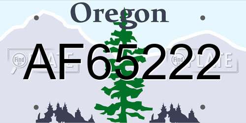 AF65222 Oregon License Plate