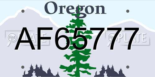 AF65777 Oregon License Plate
